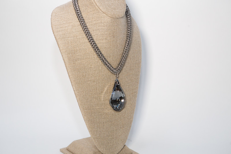 Iceland Black Sands Circle Crystal Necklace – Diamonds And Coal